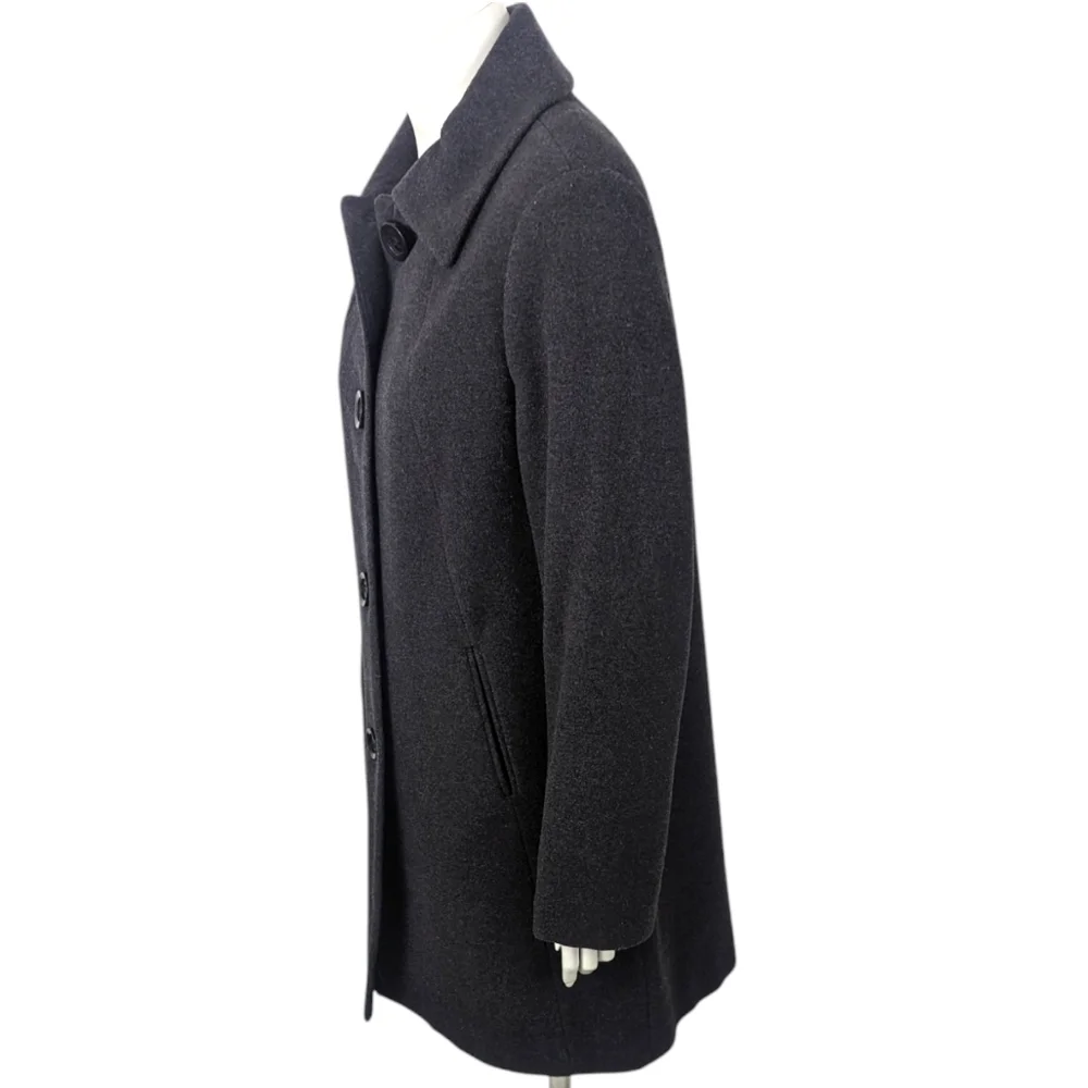 Nautica Wool Pea Coat Peacoat Womens Medium Gray Jacket Button Dressy